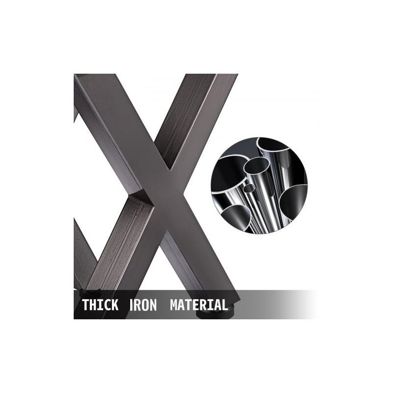 Pöydänjalat rautaiset X-runkoiset 720 mm musta 1000 kg 2 kpl