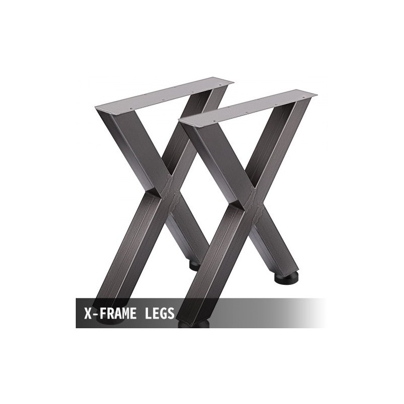 Pöydänjalat rautaiset X-runkoiset 720 mm musta 1000 kg 2 kpl