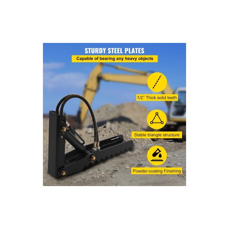 Kaivuripeukalo teräs 24 tuumaa puolituumainen hammastettu levy hydraulisylinterillä pultattava