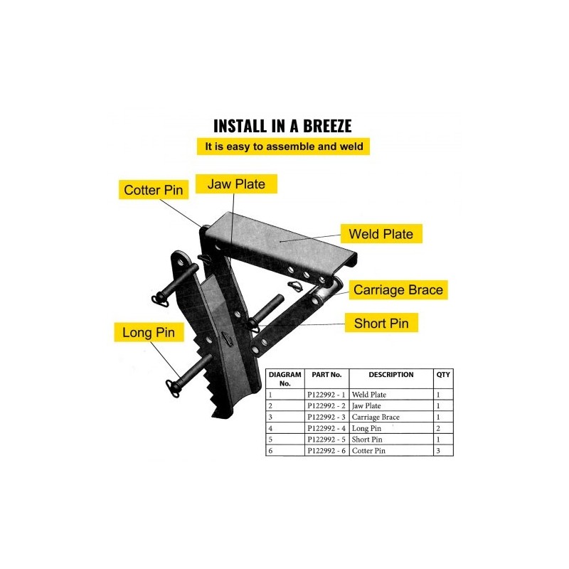 Kaivuripeukalo teräs 24 tuumaa puolituumainen hammastettu levy hydraulisylinterillä pultattava