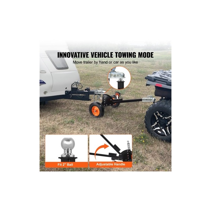 Perävaunun siirtäjä hiiliteräs 680 kg 60–90 cm kuula 16 tuuman renkailla