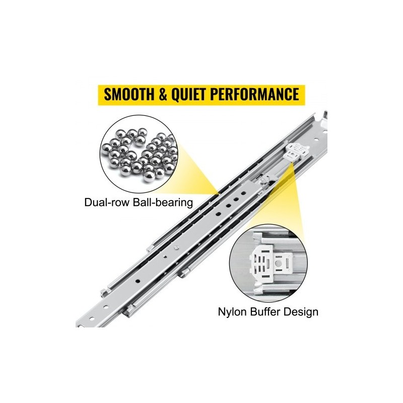 Raskaan käytön laatikkokiskosarja kylmävalssattu teräs 81,3 cm 226,8 kg 1 pari