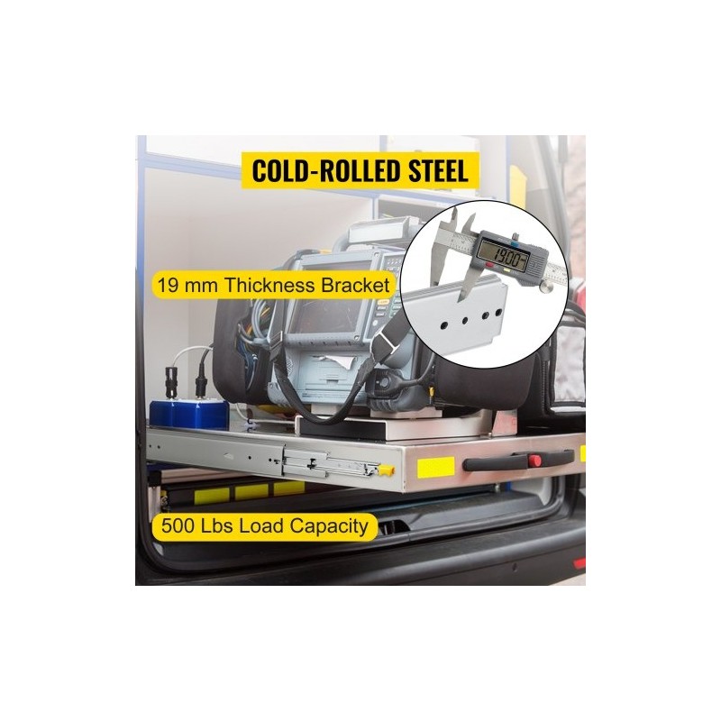 Raskaan käytön laatikkokiskosarja kylmävalssattu teräs 81,3 cm 226,8 kg 1 pari