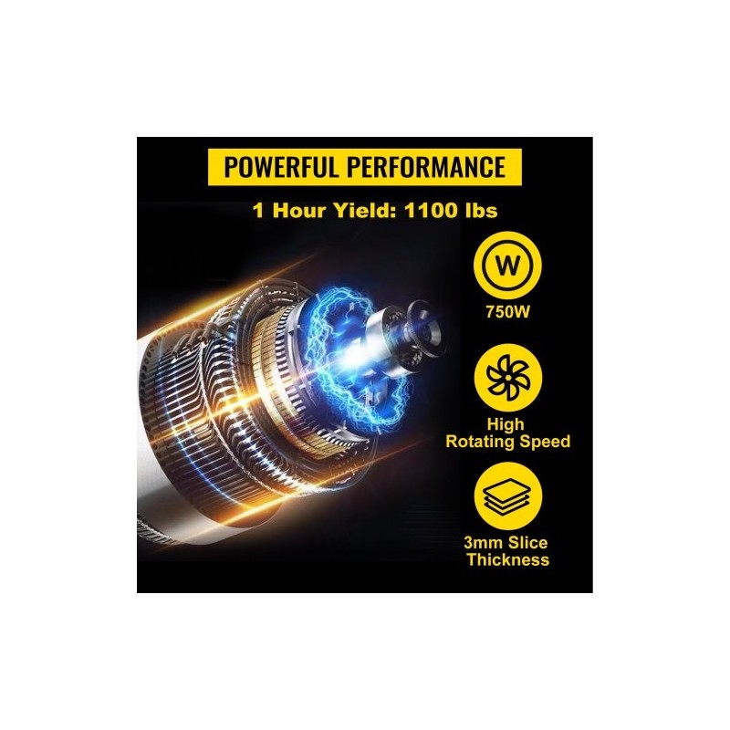 Sähköinen lihaleikkuri ruostumattomasta teräksestä 750 wattia 500 kilogrammaa tunnissa teräväli 3 millimetriä