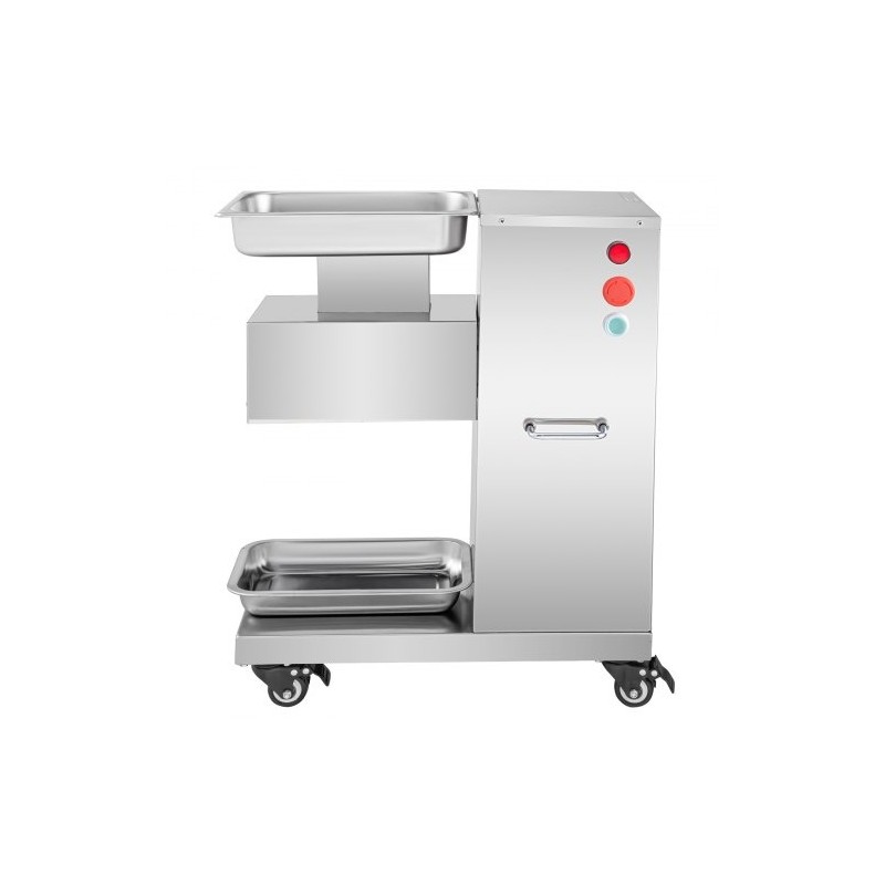 Sähköinen lihaleikkuri ruostumattomasta teräksestä 750 wattia 500 kilogrammaa tunnissa teräväli 3 millimetriä