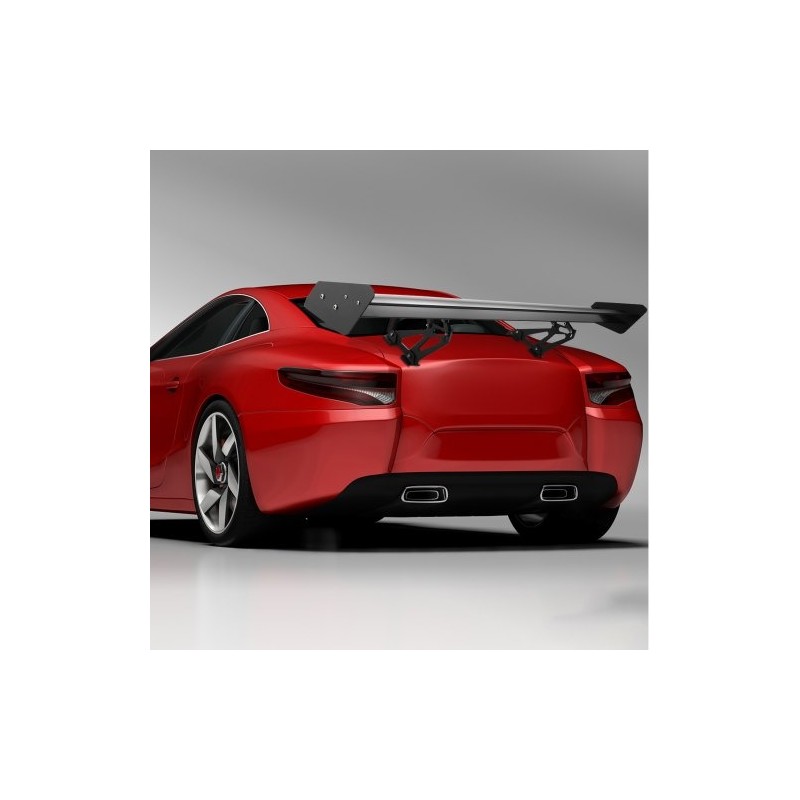 Takasiipi alumiiniseoksesta kaksitasoinen musta säädettävillä kannattimilla yleismallinen sedaneihin