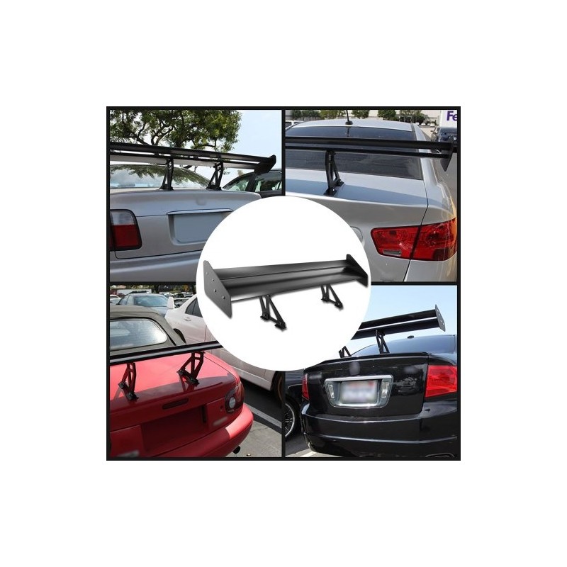 Takasiipi alumiiniseoksesta kaksitasoinen musta säädettävillä kannattimilla yleismallinen sedaneihin