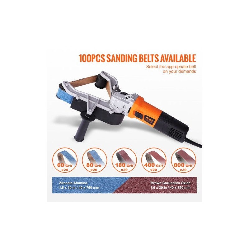 Putkihiomakone 1300 wattia 6-portainen nopeussäätö 100 hiomanauhaa alumiiniseosrunko