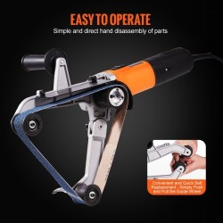 Putkihiomakone 1300 wattia 6-portainen nopeussäätö 100 hiomanauhaa alumiiniseosrunko