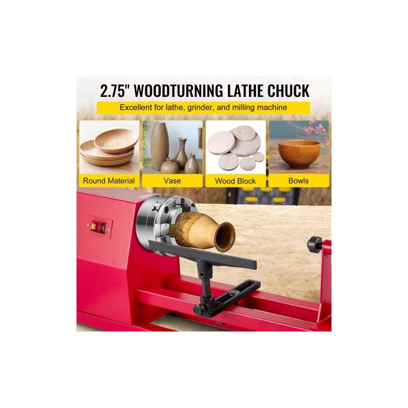 Teräksinen puusorvin istukka halkaisija 69,85 millimetriä nelileukainen itseään keskittävä 1 tuuman kierre