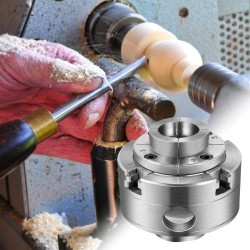 Teräksinen puusorvin istukka halkaisija 69,85 millimetriä nelileukainen itseään keskittävä 1 tuuman kierre