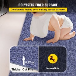 Merimatto polyesterikuitu TPR-tausta sininen leveys 6 jalkaa pituus 39,3 jalkaa rullassa liukuestopinta