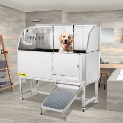 Koiranpesuallas 304-ruostumattomasta teräksestä sopii 150 cm lemmikeille liukuovella hanalla ja suihkulla