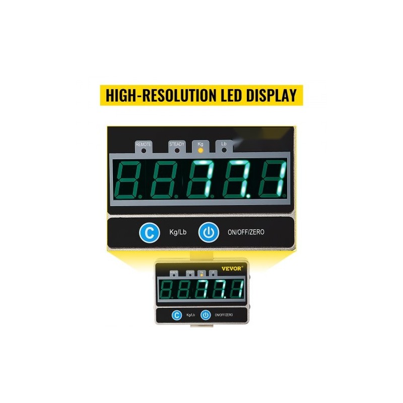 Ripustettava nosturivaaka digitaalinen 1000 kg alumiinirunko LED-näyttö kauko-ohjain