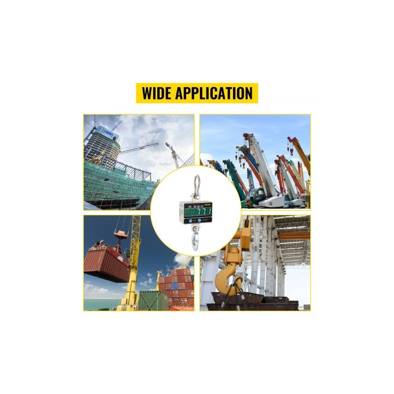 Ripustettava nosturivaaka digitaalinen 1000 kg alumiinirunko LED-näyttö kauko-ohjain