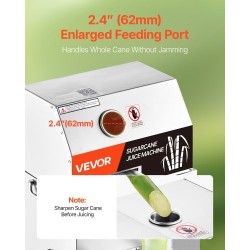 Sähköinen sokeriruokomehustin 800 wattia 3 ruostumatonta telaa 300 kilogrammaa tunnissa pyörillä