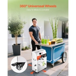 Sähköinen sokeriruokomehustin 800 wattia 3 ruostumatonta telaa 300 kilogrammaa tunnissa pyörillä