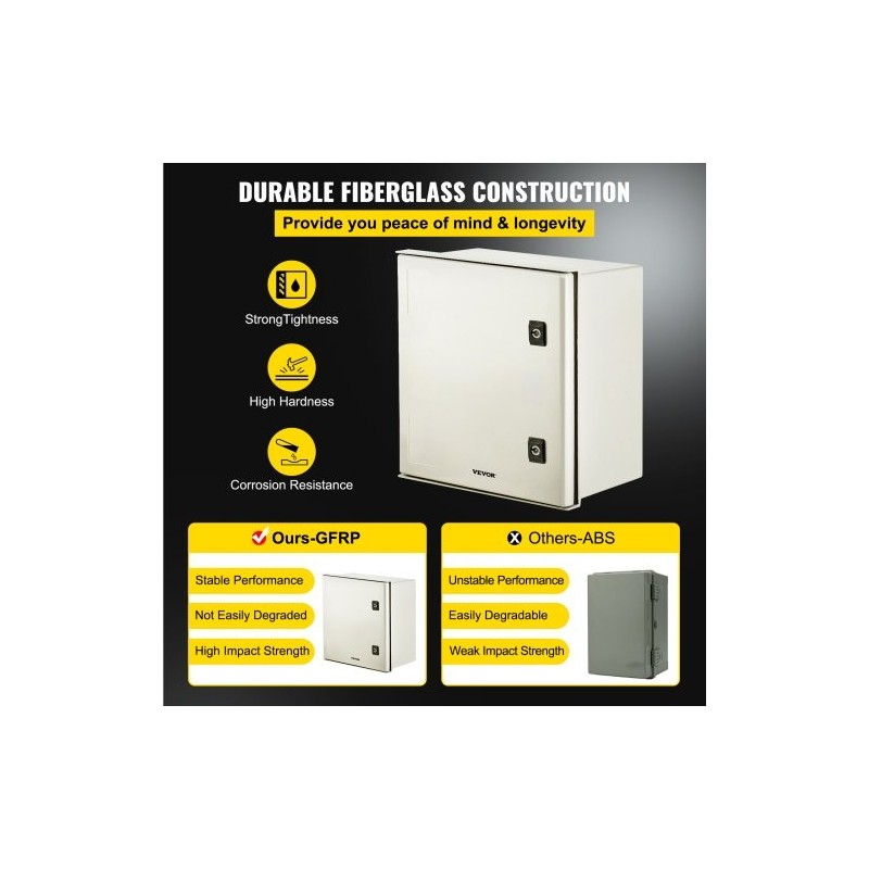 Sähkökotelo lasikuituvahvisteinen polyesteri 40x40x20 cm IP66 NEMA 3X