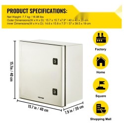 Sähkökotelo lasikuituvahvisteinen polyesteri 40x40x20 cm IP66 NEMA 3X