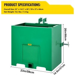 Vastapainolaatikko teräs tilavuus viisi kuutiojalkaa kahdeksansadan paunan nostokyky kahden tuuman vetokoukku