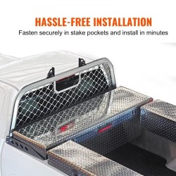 Alumiiniverkkoinen ohjaamosuojaristikko pickupin kuormatilan etureunaan 136 kg kantavuus