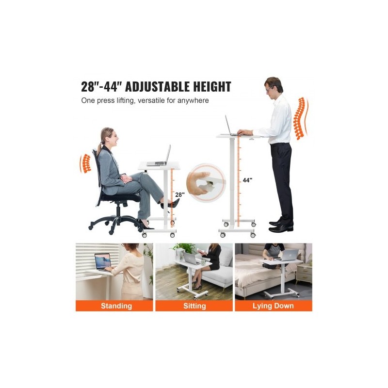 Korkeussäädettävä istuma-seisomatyöpöytä lastulevy pöytätaso hiiliteräsjalat kaasujousi 4 kääntyvää pyörää 2 lukittavaa