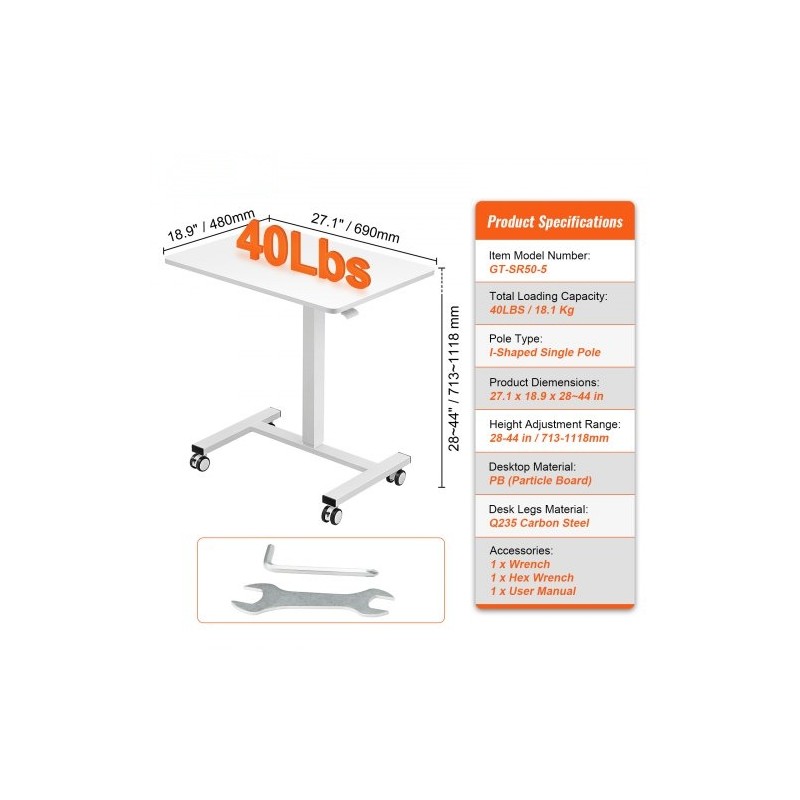 Korkeussäädettävä istuma-seisomatyöpöytä lastulevy pöytätaso hiiliteräsjalat kaasujousi 4 kääntyvää pyörää 2 lukittavaa