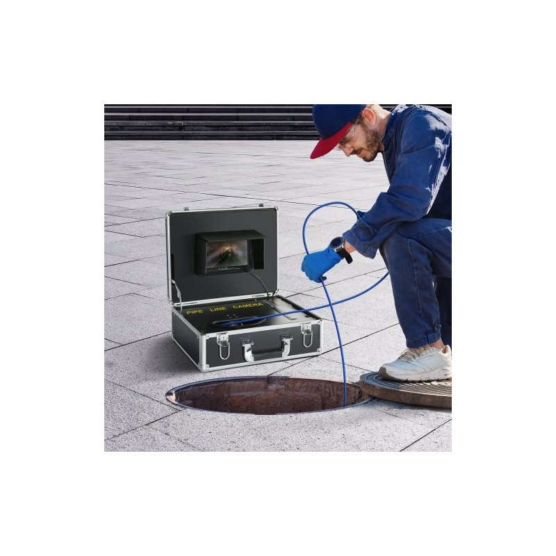 Viemärikamera putkien tarkastukseen 7 tuuman näyttö 1000TVL 30 metrin kaapeli