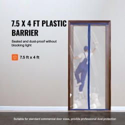 Pölysulkuseinä polyeteenistä oviaukkoon 2,3×1,2 m magneettisella aukolla