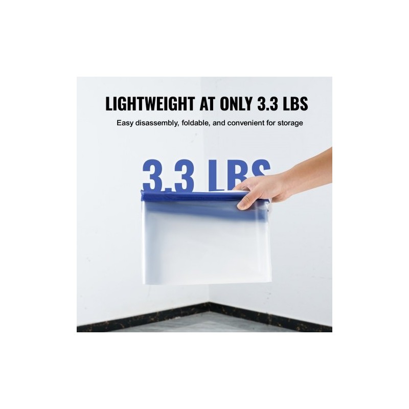 Pölysulkuseinä polyeteeni 2,6 x 1,52 m läpinäkyvällä magneettisella oviaukolla