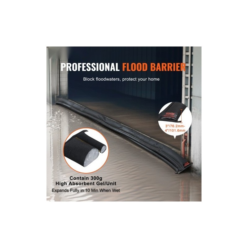 Tulvapadot ei-kudottua kangasta 3060 x 155 mm 8 kpl ovien suojaukseen