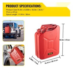 Teräksinen 20 l jerry-kanisteri 2 kpl punainen joustavalla kaatonokalla