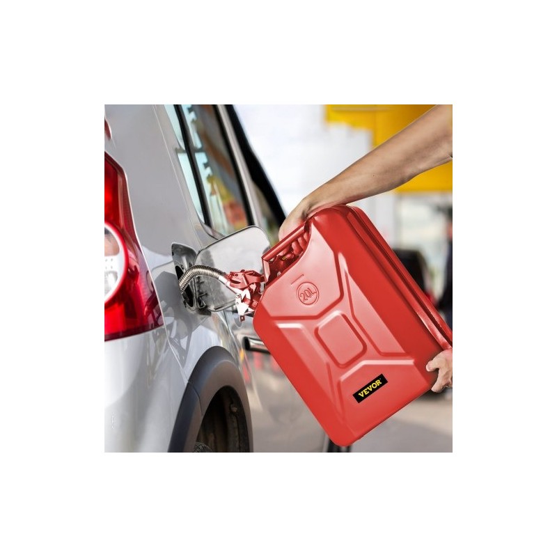 Teräksinen 20 l jerry-kanisteri 2 kpl punainen joustavalla kaatonokalla