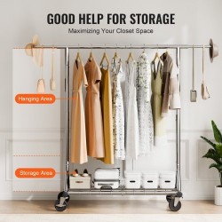 Vaateripustin hiiliteräs pyörillä säädettävä leveys ja korkeus alahylly