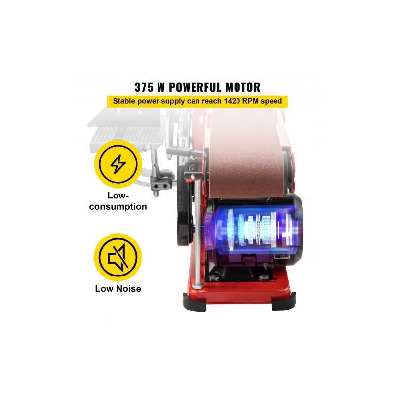 Nauha- ja laikkahiomakone penkille 915x100 mm hihna 150 mm laikka 375W teräsrunko