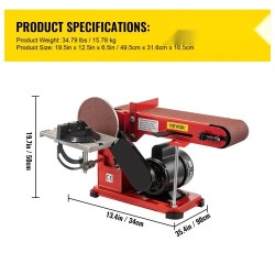 Nauha- ja laikkahiomakone penkille 915x100 mm hihna 150 mm laikka 375W teräsrunko