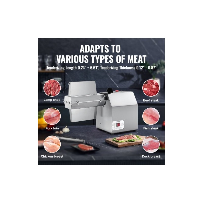 Sähköinen lihanmureuttaja 304-ruostumatonta terästä 750W 67 terää ammattikeittiöille