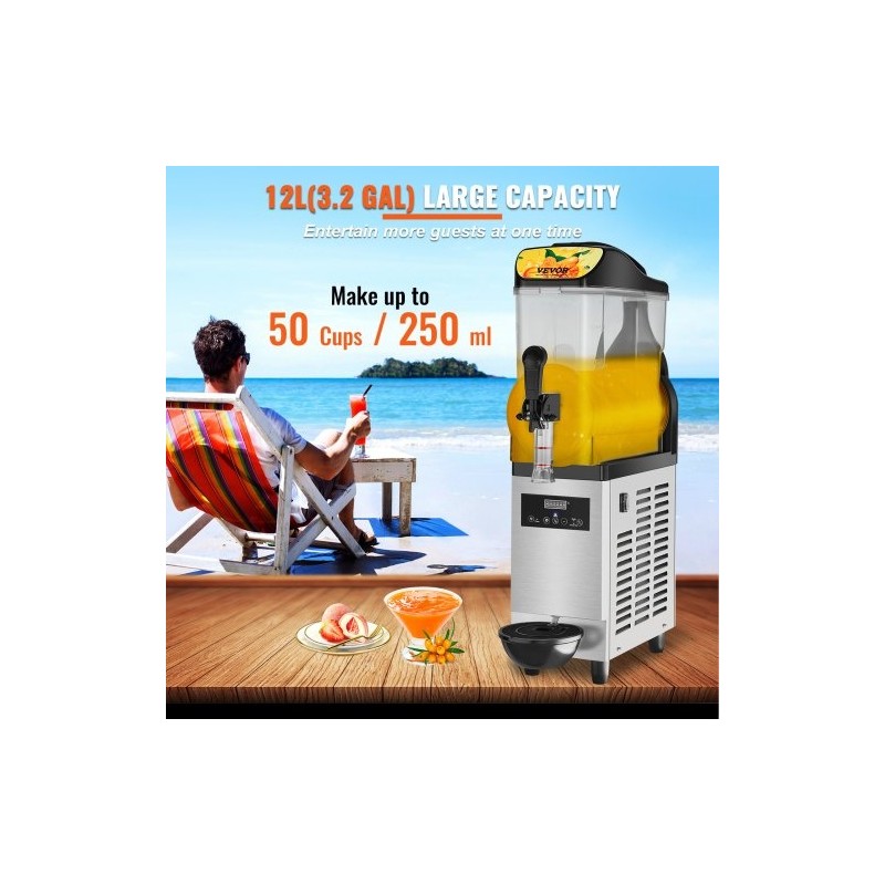 Yksialtainen slush-kone 12 l ruostumatonta terästä ja PC-muovia 220V