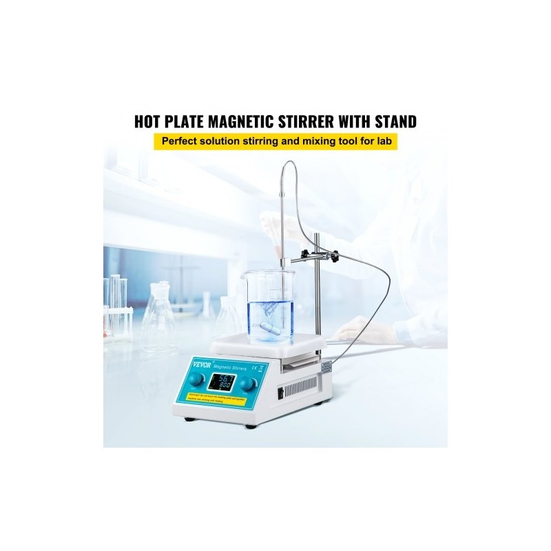 Magneettinen kuumalevysekoitin keraamisella pinnalla 2 litraa 200–2000 kierrosta laboratorioon