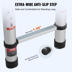 Teleskooppitikas alumiinirunkoinen 5,0 m 170 kg kantavuus monipainikejärjestelmällä liukuestejaloilla