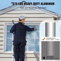 Teleskooppitikas alumiiniseoksesta 16 askelmaa 6,19 m 170 kg kantavuus liukumattomilla jalkatyynyillä