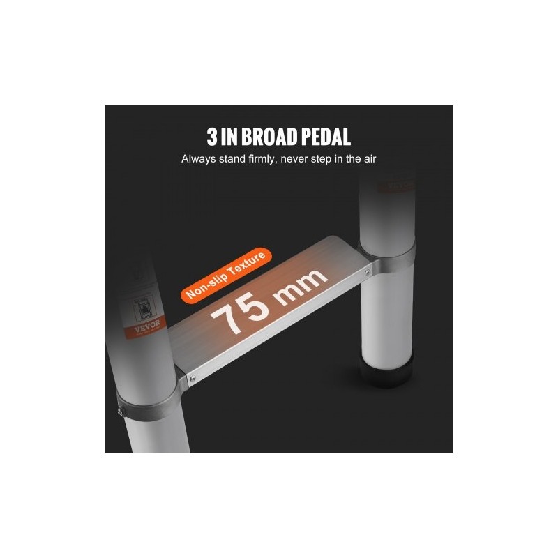 Teleskooppitikas alumiiniseoksesta 190 kilon kantavuus lukittuvat portaat liukumattomat jalkasuojat kompakti koko