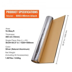 Auton äänieristysmatto itsekiinnittyvä vaahto ja alumiinifolio 1,52 neliömetriä