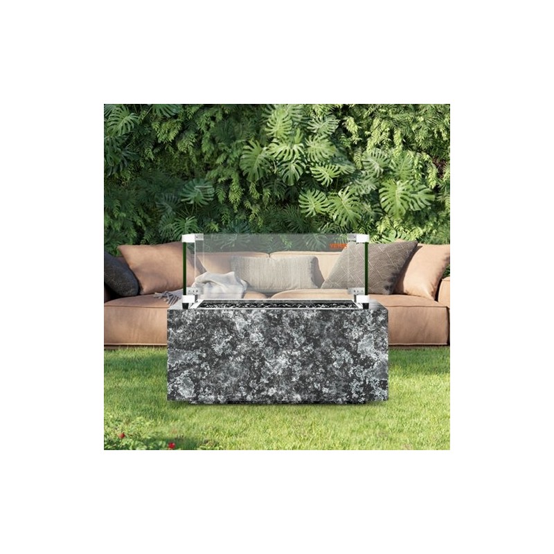 Neliömallinen lasinen tuulensuoja tulipöydälle karkaistu 8 mm 543x543x191 mm alumiinikiinnikkeillä