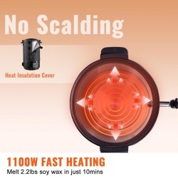 Sähköinen vahansulatin 6,5 l ruostumaton terässäiliö säädettävä lämpötila 30–110 °C kynttilänvalmistukseen