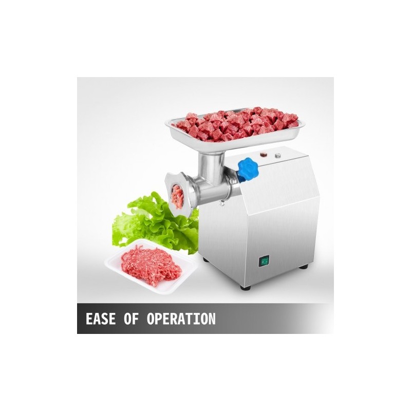 Lihamylly sähköinen 850W ruostumaton teräs galvanoitu hiiliteräsrunko 122 kg tunnissa ammattikäyttöön