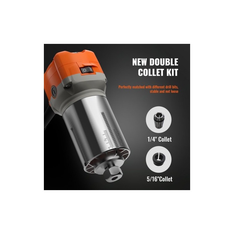 Puujyrsin 0,92 kW 6-portainen kompaktilla upotettavalla ja kiinteällä perusosalla