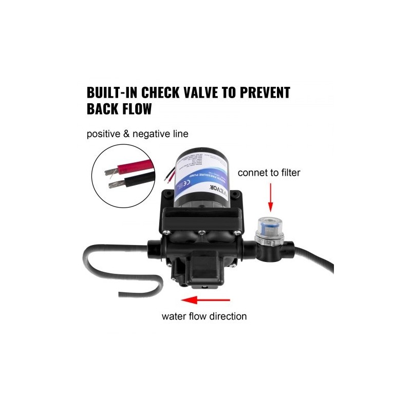 Kalvopumppu 12 voltin itseimevä polypropeenirungolla 15 litraa minuutissa 3,8 bar