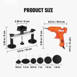 Siltamallinen lommonvetäjä sarja auton koripeltien oikaisuun alumiini ja ABS-muovi liimapistoolilla ja vetotapeilla