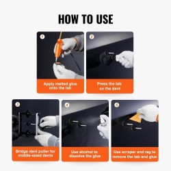 Siltamallinen lommonvetäjä sarja auton koripeltien oikaisuun alumiini ja ABS-muovi liimapistoolilla ja vetotapeilla